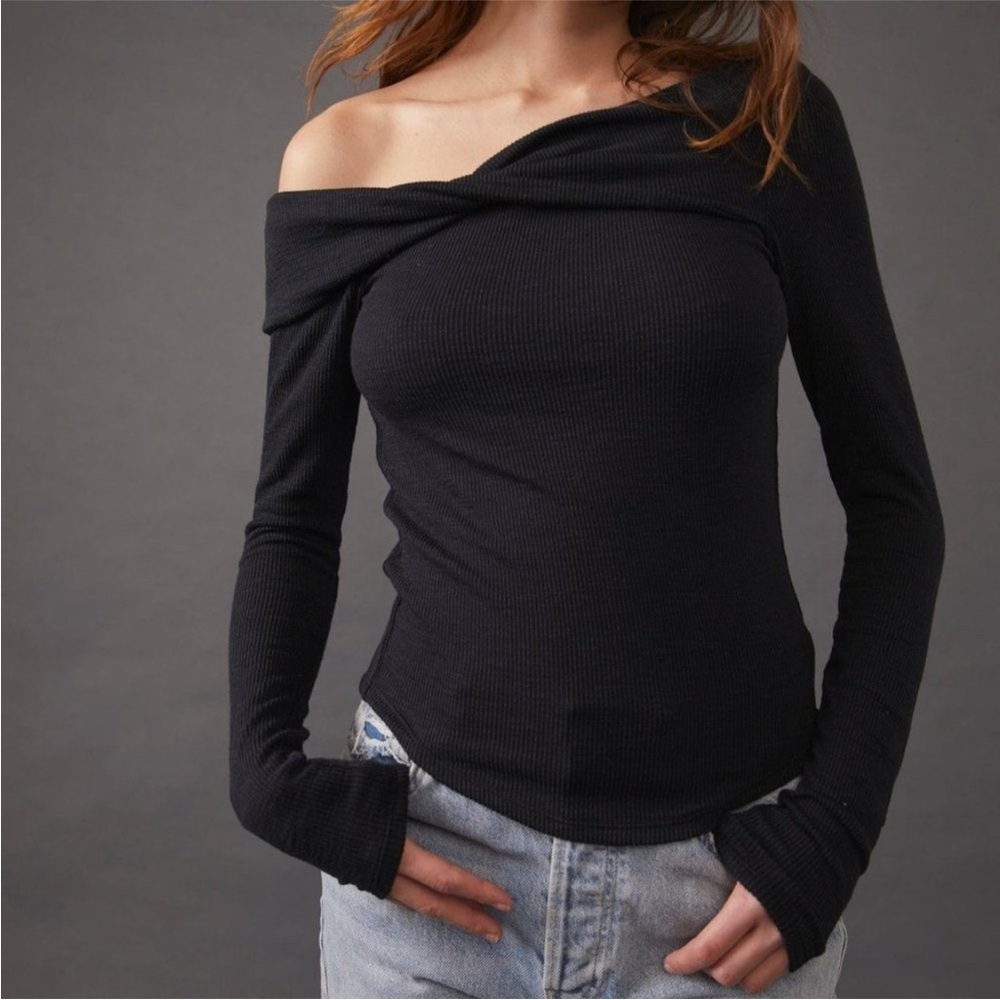 Free People We The Free Addie Off The Shoulder Layering Sexy Rib Knit Top-L